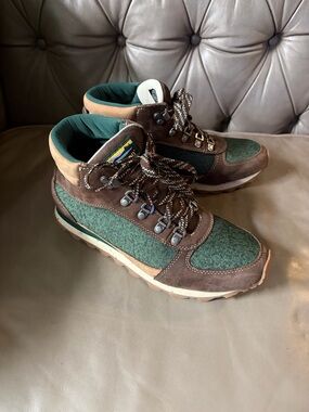 L.L. Bean Katahdin Retro Green Brown Women's Lace-Up Hiking Boots Shoes 9.5